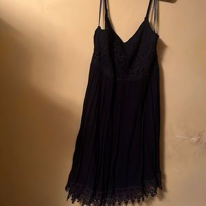 City Studio mini black lace strap dress